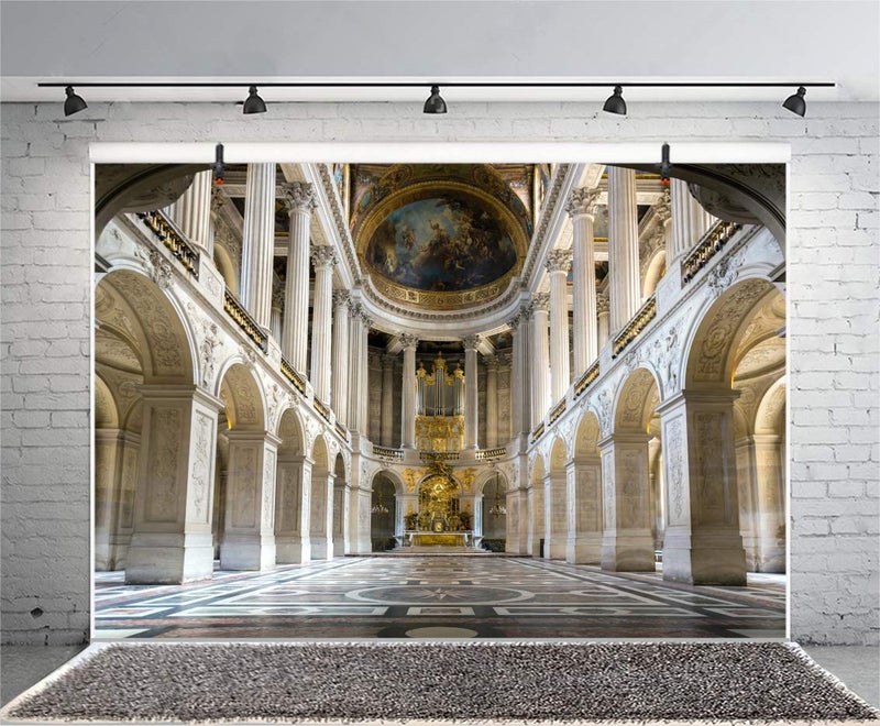 AOFOTO 10x7ft Paris Palace of Versailles Backdrop for Wedding Photography Vinyl France Museum Landmark World Heritage King's Chapel Interior Altar Tabernacle Photography Background Photo Studio Props - Image 4